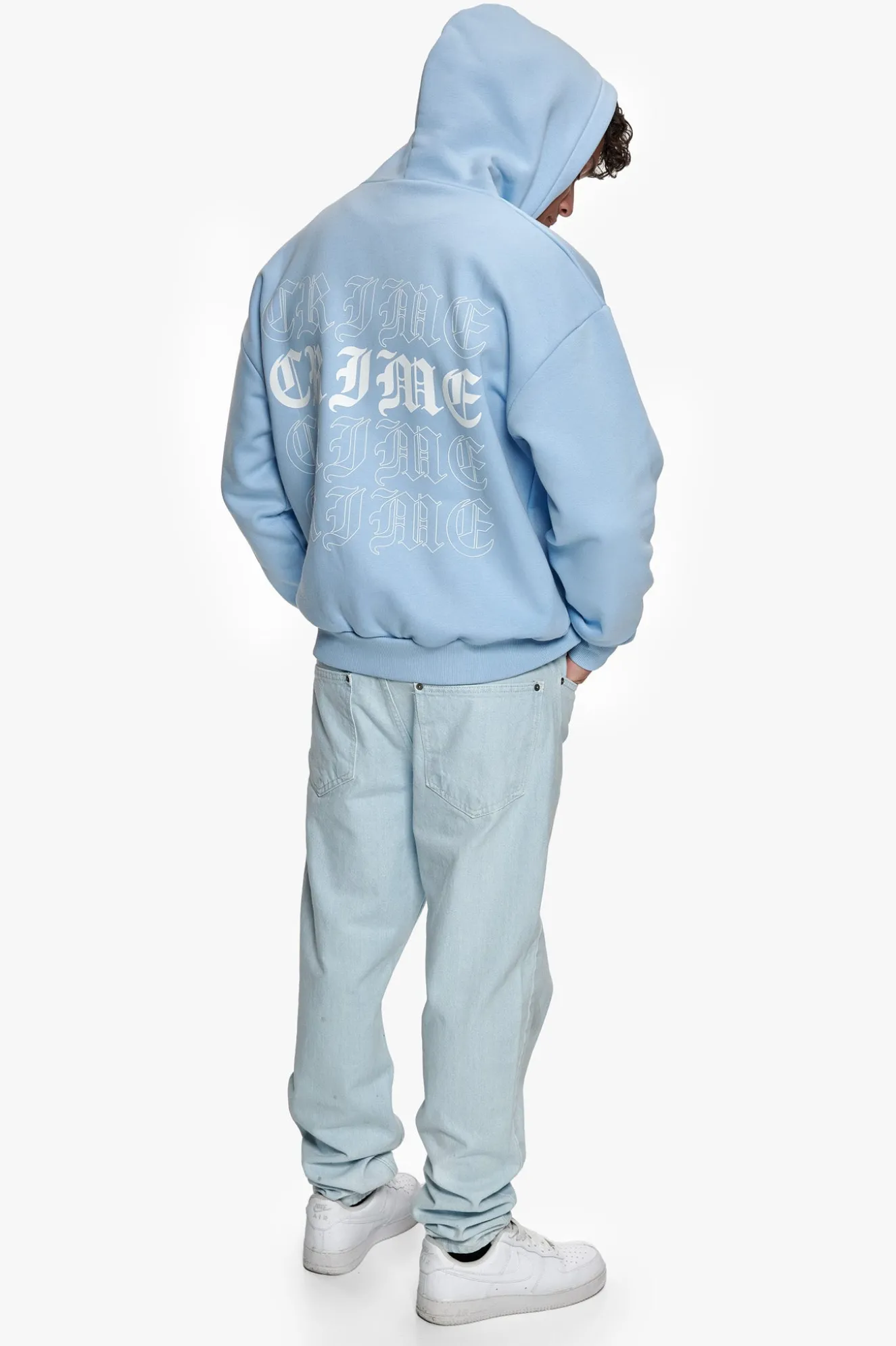 HEAVY OVERSIZED QUADCRIME HOODIE BABY BLUE
