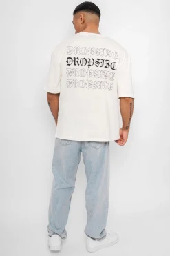 HEAVY OVERSIZED QUATTRO T-SHIRT CREAM WHITE