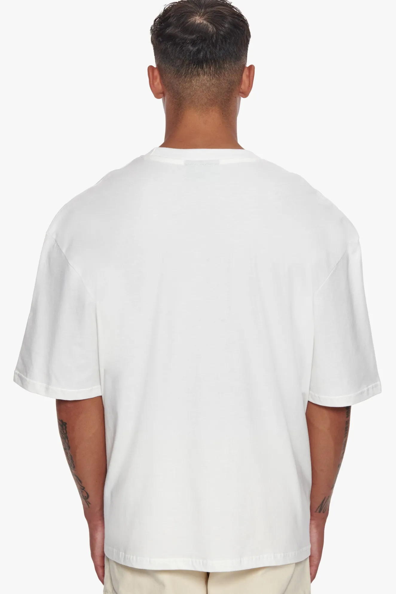 HEAVY OVERSIZED RAINBOW T-SHIRT CREAM WHITE