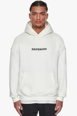 HEAVY OVERSIZED RATTLE SNAKE HOODIE CREAM WHITE