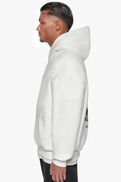 HEAVY OVERSIZED RATTLE SNAKE HOODIE CREAM WHITE