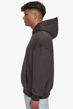 HEAVY OVERSIZED RHINESTONE HOODIE WASHED BLACK