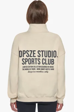 HEAVY OVERSIZED SPORTSCLUB HALF ZIP HOODIE COCONUT MILK