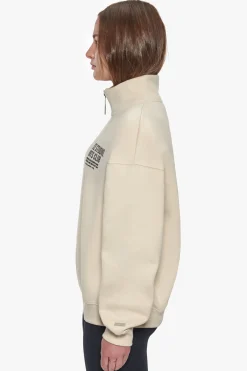 HEAVY OVERSIZED SPORTSCLUB HALF ZIP HOODIE COCONUT MILK