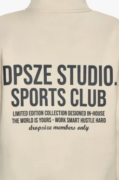 HEAVY OVERSIZED SPORTSCLUB HALF ZIP HOODIE COCONUT MILK