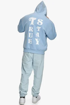 HEAVY OVERSIZED STAY TRUE HOODIE BABY BLUE