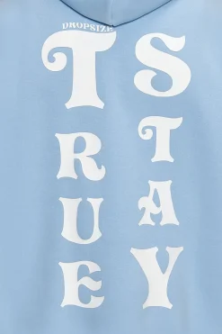 HEAVY OVERSIZED STAY TRUE HOODIE BABY BLUE