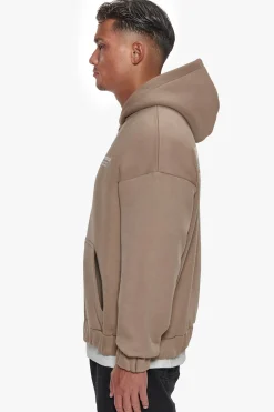 HEAVY OVERSIZED TDC ZIP HOODIE SILVER MINK