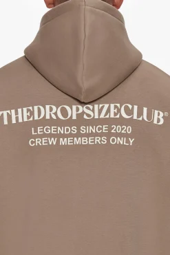 HEAVY OVERSIZED TDC ZIP HOODIE SILVER MINK