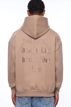 HEAVY OVERSIZED WE WARE THE HUSTLE HOODIE WEATHERED TEAK