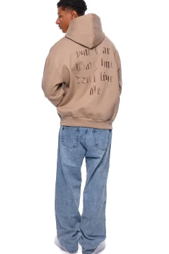 HEAVY OVERSIZED WE WARE THE HUSTLE HOODIE WEATHERED TEAK