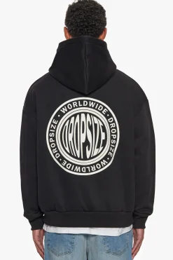 HEAVY OVERSIZED WORLDWIDE HOODIE BLACK
