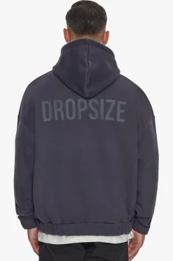 HEAVY OVERSIZED ZIP HOODIE WASHED NAVY