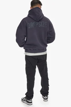 HEAVY OVERSIZED ZIP HOODIE WASHED NAVY