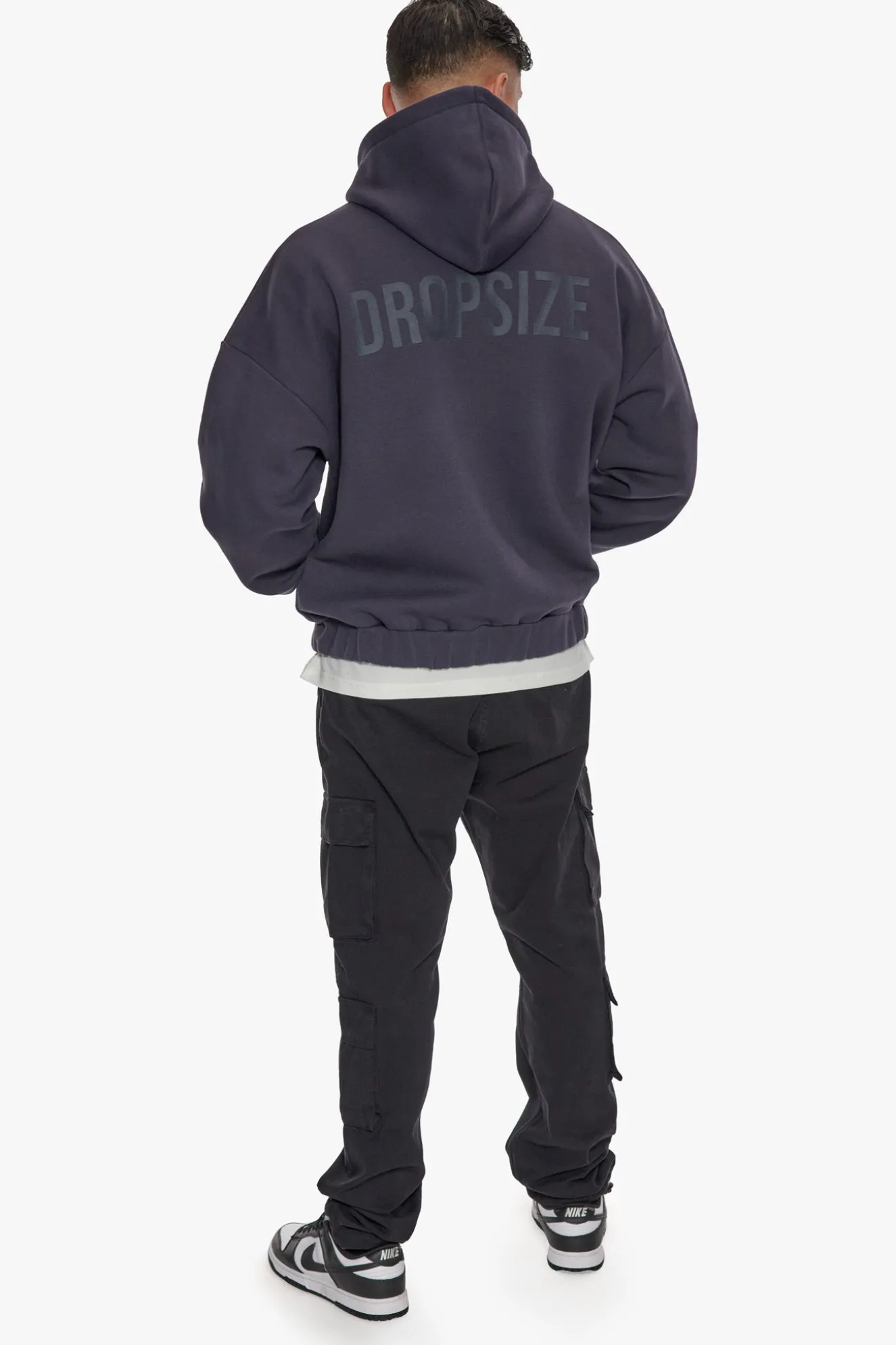 HEAVY OVERSIZED ZIP HOODIE WASHED NAVY