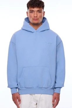 HEAVY OVERZIZE EMBO HOODIE BLUE WASHED