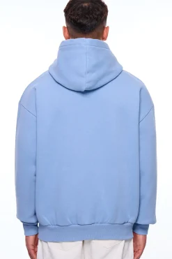 HEAVY OVERZIZE EMBO HOODIE BLUE WASHED