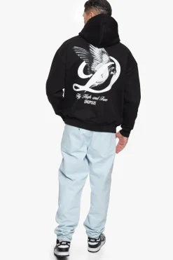 HEAVY OVERZIZE FLY HIGH HOODIE BLACK