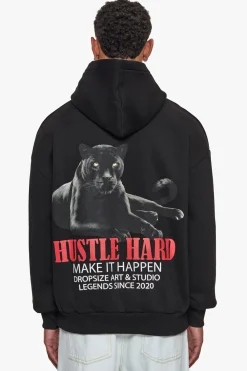 HEAVY OVERZIZE MAKE IT HAPPEN HOODIE BLACK