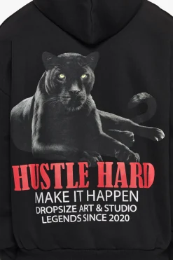 HEAVY OVERZIZE MAKE IT HAPPEN HOODIE BLACK