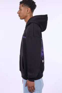 HEAVY OVERZIZE NEON PANTHER HOODIE BLACK
