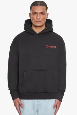 HEAVY OVERZIZE NO FIGHT NO GLORY HOODIE BLACK