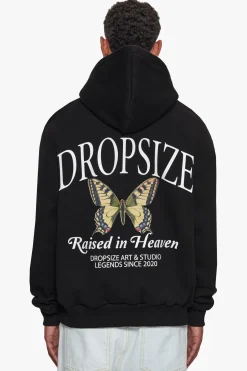 HEAVY OVERZIZE RAISED IN HEAVEN HOODIE BLACK