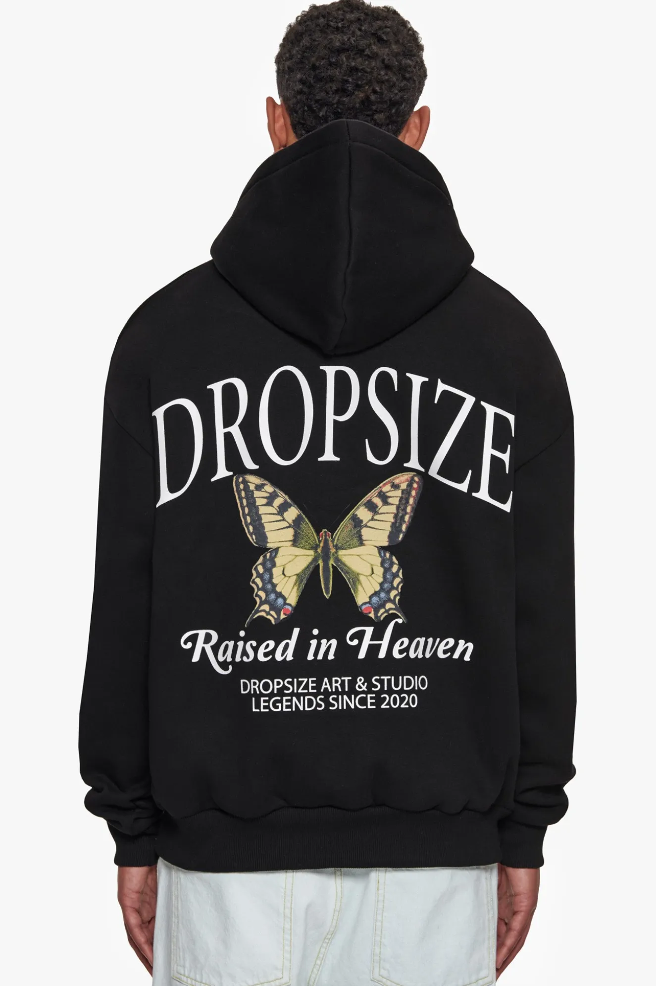 HEAVY OVERZIZE RAISED IN HEAVEN HOODIE BLACK