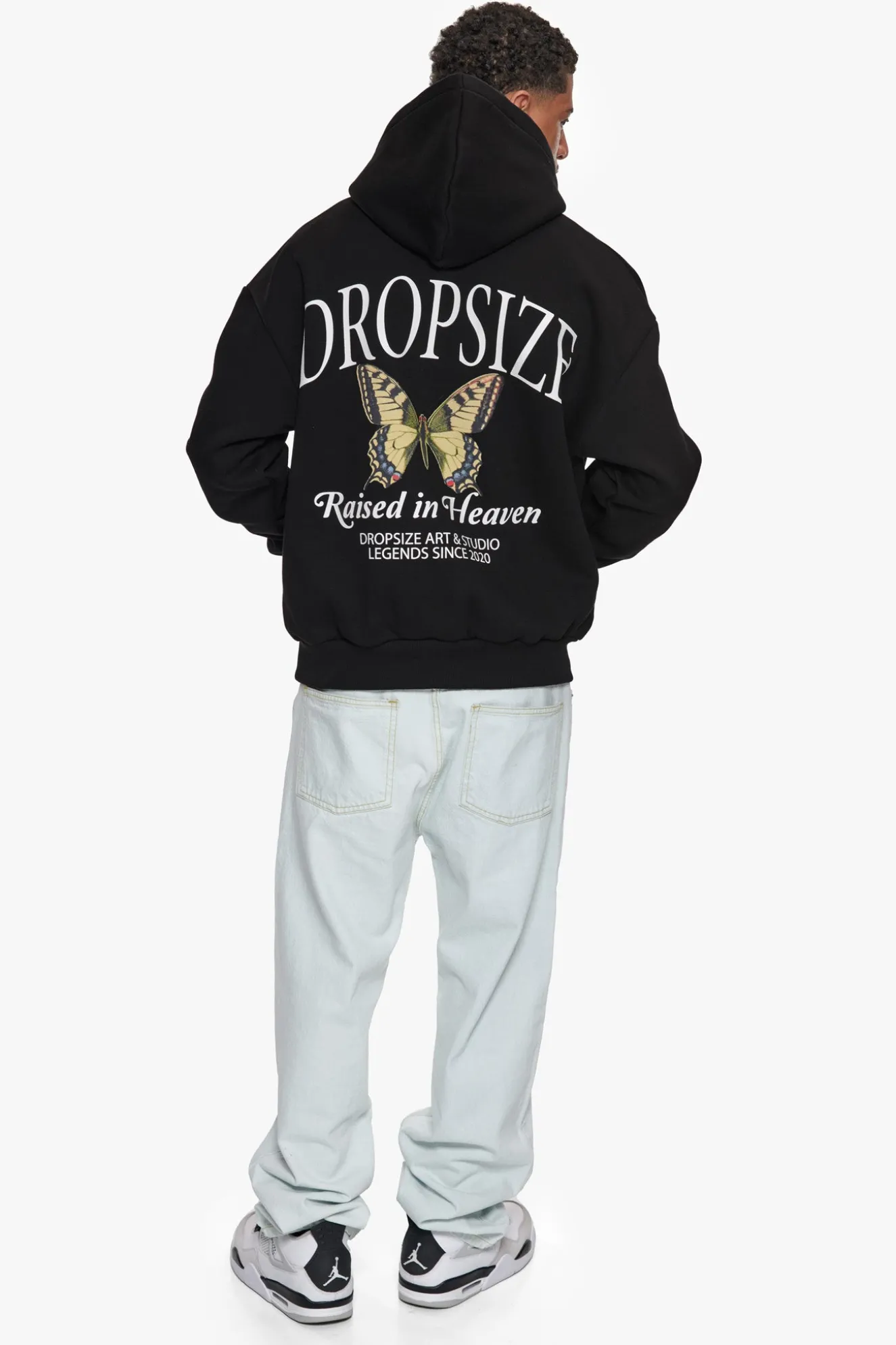 HEAVY OVERZIZE RAISED IN HEAVEN HOODIE BLACK