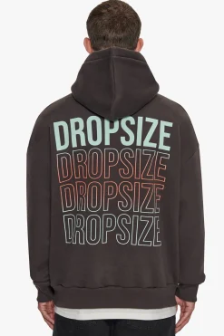 HEAVY OVERZIZE V2 QUATRO HOODIE WASHED BLACK