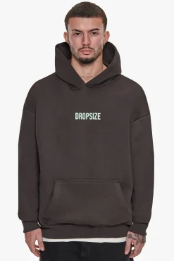 HEAVY OVERZIZE V2 QUATRO HOODIE WASHED BLACK