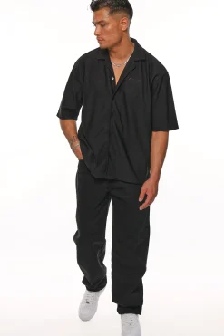 HEAVY PLISSEE SUMMER SHIRT BLACK