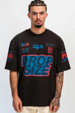 HEAVY RACING T-SHIRT WASHED BLACK
