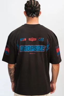 HEAVY RACING T-SHIRT WASHED BLACK