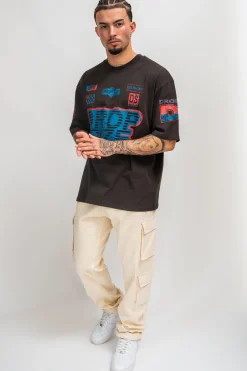 HEAVY RACING T-SHIRT WASHED BLACK