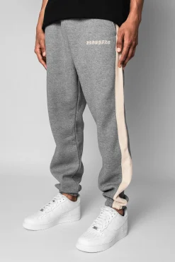 HEAVY SIDE STRIPE JOGGER HEATHER GREY