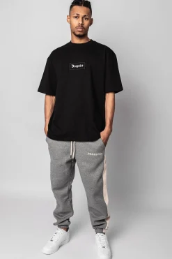 HEAVY SIDE STRIPE JOGGER HEATHER GREY