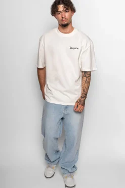 HEAVY V2 EMBO T-SHIRT CREAM WHITE