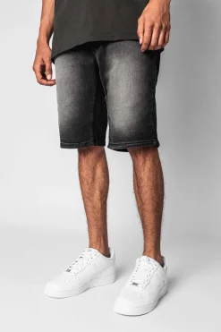 JEANS SHORT WASHED BLACK