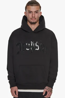 LACQUER PRINT LOGO HOODIE BLACK