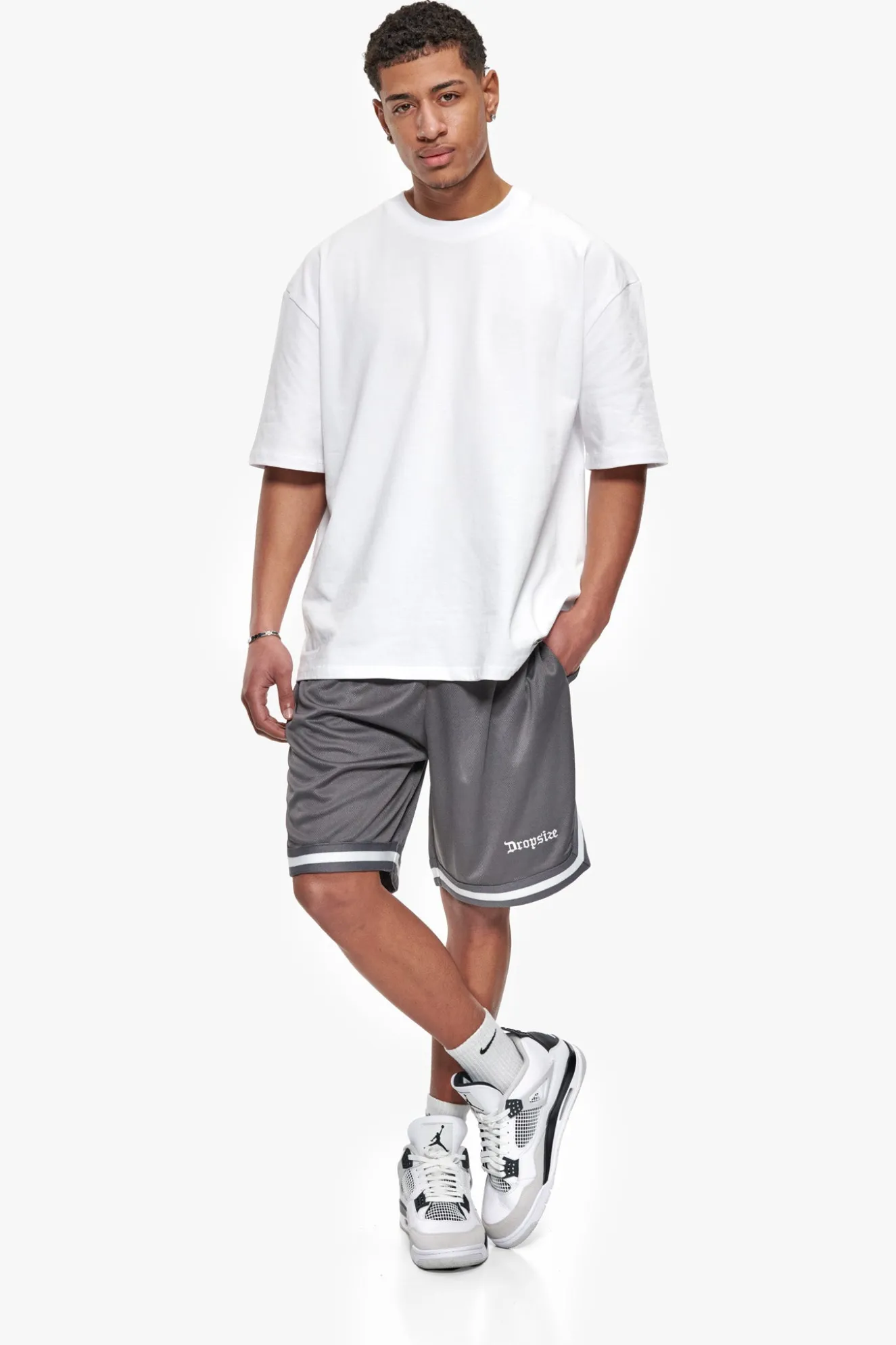 LOGO MESH SHORT STEEL GREY