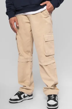 LOOSE FIT CARGO JEANS CREAM WHITE