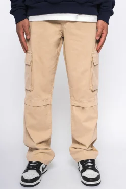 LOOSE FIT CARGO JEANS CREAM WHITE