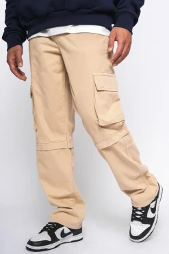 LOOSE FIT CARGO JEANS CREAM WHITE