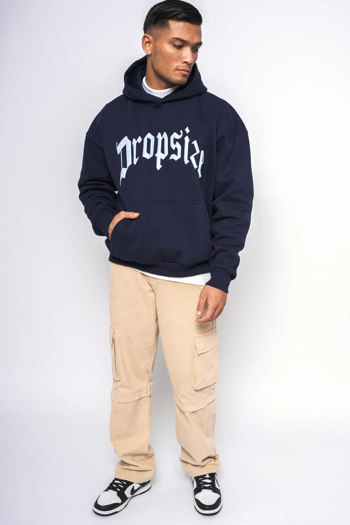 LOOSE FIT CARGO JEANS CREAM WHITE