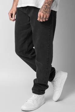 LOOSE FIT WASHED GRAY JEANS
