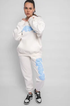PUFFER PRINT JOGGER BABY BLUE CREAM WHITE