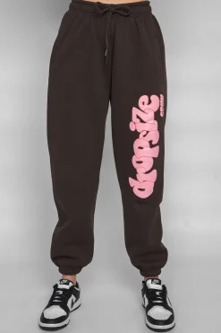 PUFFER PRINT JOGGER PINK CHOCOLATE BROWN