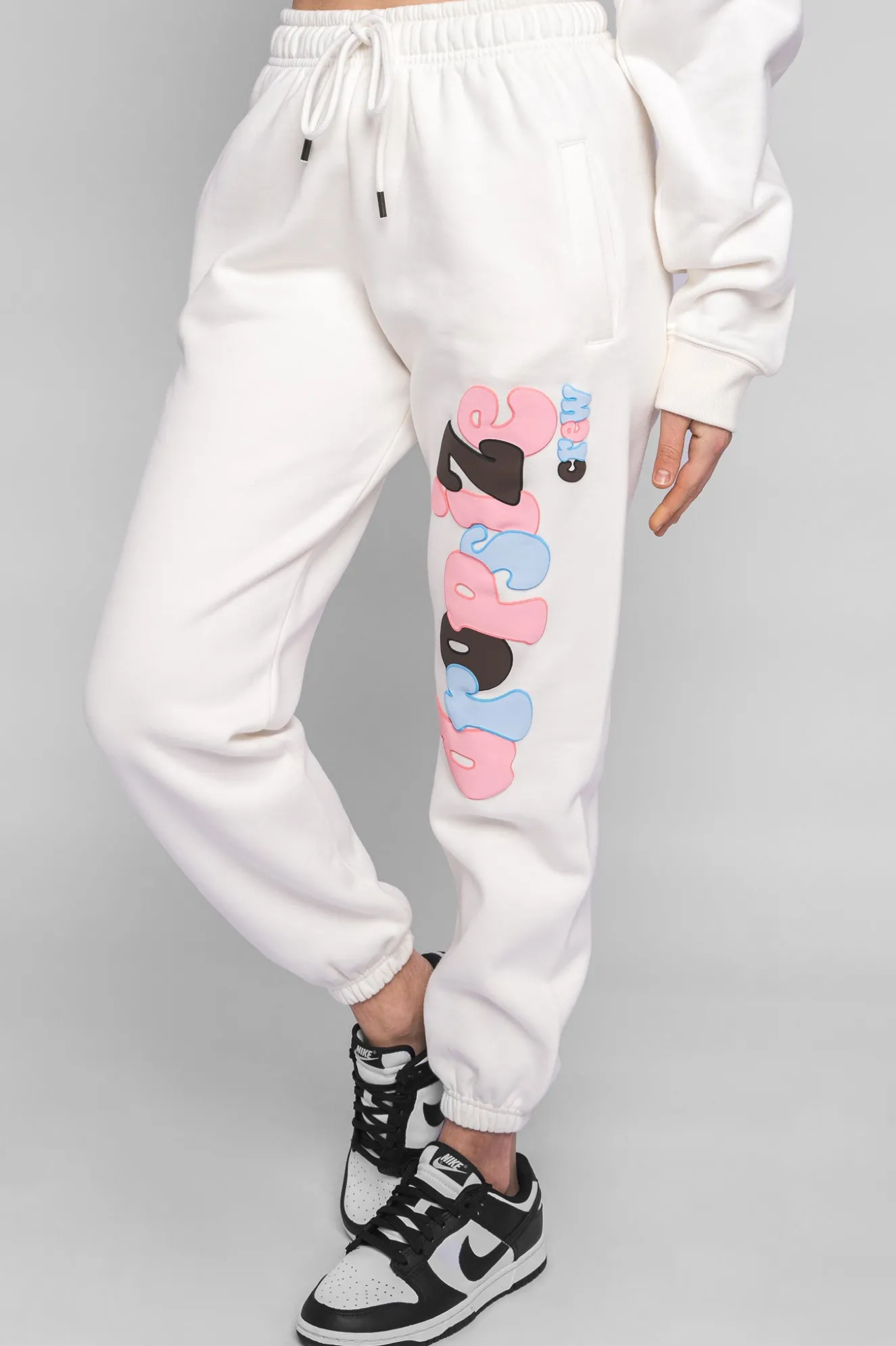 PUFFER PRINT MIXED COLOR JOGGER CREAM WHITE