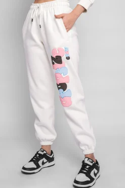 PUFFER PRINT MIXED COLOR JOGGER CREAM WHITE